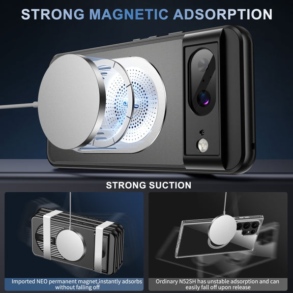 For Google Pixel 8 Heat Dissipation Aromatherapy MagSafe Holder Phone Case(Silver)