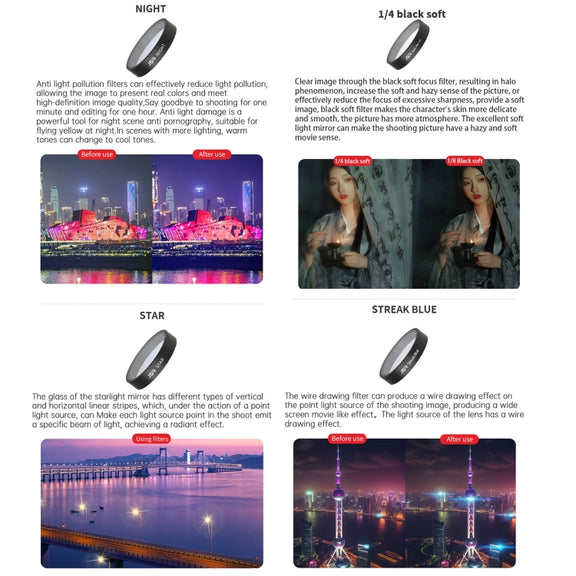 For DJI Neo JSR KB Series Drone Lens Filter, Filter:STAR