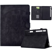 For Samsung Galaxy Tab S9 / S9 FE Cats Embossed Leather Smart Tablet Case(Black)