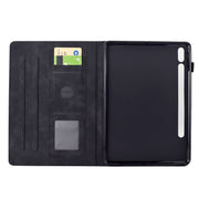 For Samsung Galaxy Tab S9 / S9 FE Cats Embossed Leather Smart Tablet Case(Black)