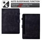 For Samsung Galaxy Tab S9 / S9 FE Cats Embossed Leather Smart Tablet Case(Black)