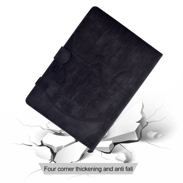 For Samsung Galaxy Tab S9 / S9 FE Cats Embossed Leather Smart Tablet Case(Black)