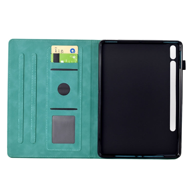 For Samsung Galaxy Tab S9 / S9 FE Cats Embossed Leather Smart Tablet Case(Light Blue)