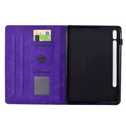 For Samsung Galaxy Tab S9 / S9 FE Cats Embossed Leather Smart Tablet Case(Purple)