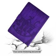 For Samsung Galaxy Tab S9 / S9 FE Cats Embossed Leather Smart Tablet Case(Purple)