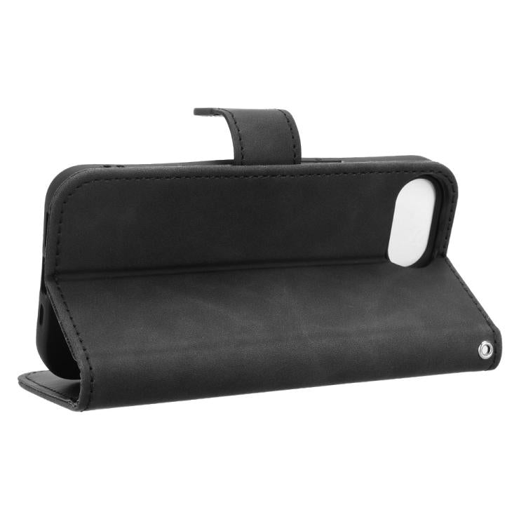 For iPhone 16e Skin Feel Magnetic Flip Leather Phone Case(Black) - iPhone 16e Cases by PMC TechLife | Online Shopping South Africa | PMC TechLife | Buy Now Pay Later Mobicred