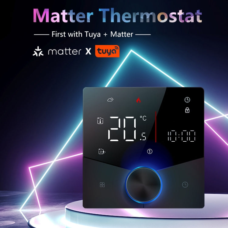 BHT-009GCLW-MT Boiler Heating WiFi Smart Home LED Thermostat with Matter(Black)
