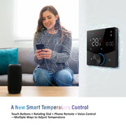 BHT-009GALW-MT Water Heating WiFi Smart Home LED Thermostat with Matter(Black)