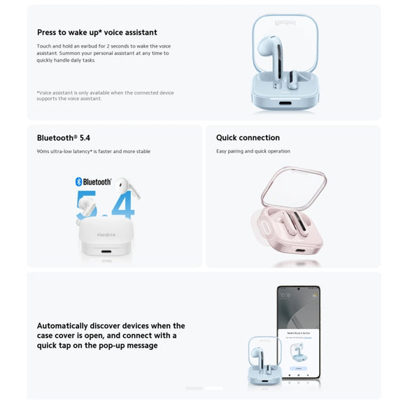 Original Xiaomi Redmi Buds 6 Active BT5.4 In-ear True Wireless Earbuds(Blue)