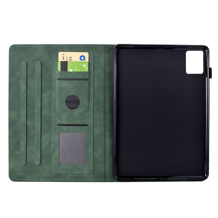 For Lenovo Tab M11 / Xiaoxin Pad 2024 Cats Embossed Leather Smart Tablet Case(Green) - Lenovo by PMC Jewellery | Online Shopping South Africa | PMC Jewellery | Buy Now Pay Later Mobicred