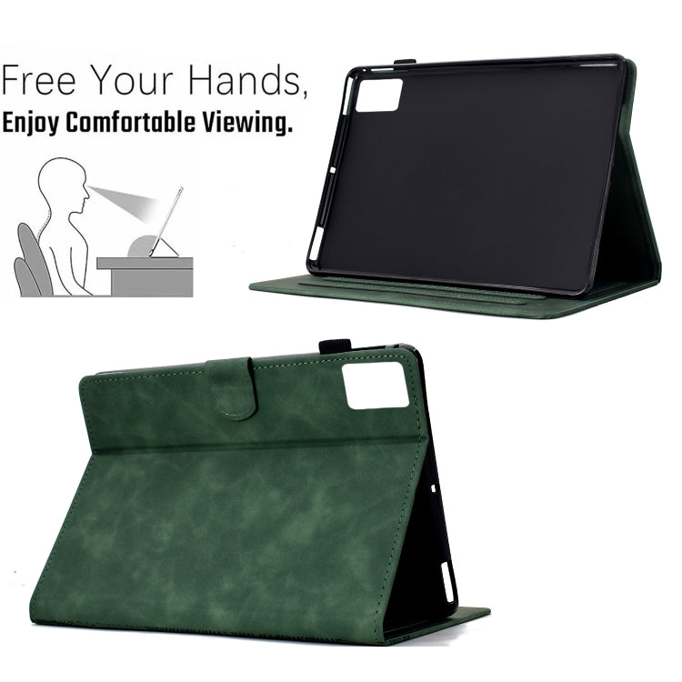 For Lenovo Tab M11 / Xiaoxin Pad 2024 Cats Embossed Leather Smart Tablet Case(Green) - Lenovo by PMC Jewellery | Online Shopping South Africa | PMC Jewellery | Buy Now Pay Later Mobicred