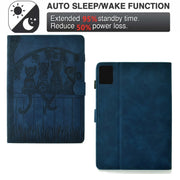 For Lenovo Tab M11 / Xiaoxin Pad 2024 Cats Embossed Leather Smart Tablet Case(Dark Blue)