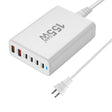 155W 4Type-C, 2USB 6-Ports Desktop Fast Charger, Plug Type:US Plug(White) - Multifunction Charger by PMC TechLife | Online Shopping South Africa | PMC TechLife | Buy Now Pay Later Mobicred