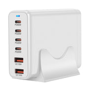 155W 4Type-C, 2USB 6-Ports Desktop Fast Charger, Plug Type:US Plug(White)