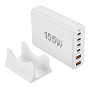 155W 4Type-C, 2USB 6-Ports Desktop Fast Charger, Plug Type:US Plug(White)