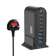 YMX-968 268W 5Type-C, 3USB 8-Ports Desktop Fast Charger, Plug Type:UK Plug(Black) - Multifunction Charger by PMC TechLife | Online Shopping South Africa | PMC TechLife | Buy Now Pay Later Mobicred