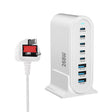 YMX-968 268W 5Type-C, 3USB 8-Ports Desktop Fast Charger, Plug Type:UK Plug(White) - Multifunction Charger by PMC TechLife | Online Shopping South Africa | PMC TechLife | Buy Now Pay Later Mobicred