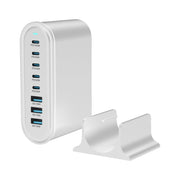 YMX-968 268W 5Type-C, 3USB 8-Ports Desktop Fast Charger, Plug Type:UK Plug(White)