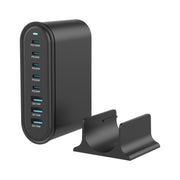 YMX-968 268W 5Type-C, 3USB 8-Ports Desktop Fast Charger, Plug Type:EU Plug(Black)