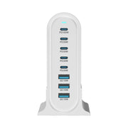 YMX-968 268W 5Type-C, 3USB 8-Ports Desktop Fast Charger, Plug Type:AU Plug(White)