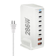 YMX-986 286W 6 Type-C, 2 USB 8-Ports Desktop Fast Charger, Plug Type:EU Plug(White) - Multifunction Charger by PMC TechLife | Online Shopping South Africa | PMC TechLife | Buy Now Pay Later Mobicred