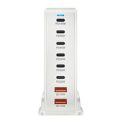 YMX-986 286W 6 Type-C, 2 USB 8-Ports Desktop Fast Charger, Plug Type:AU Plug(White)