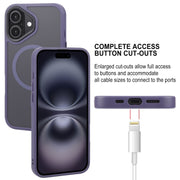 For iPhone 16 GEBEI Skin Feel MagSafe Magnetic Phone Case(Purple)