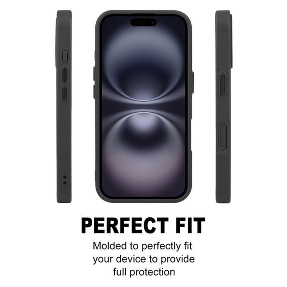For iPhone 16 Plus GEBEI Skin Feel MagSafe Magnetic Phone Case(Black)