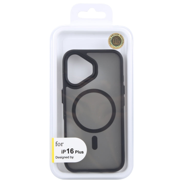 For iPhone 16 Plus GEBEI Skin Feel MagSafe Magnetic Phone Case(Black)