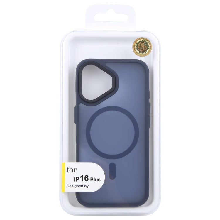 For iPhone 16 Plus GEBEI Skin Feel MagSafe Magnetic Phone Case(Blue)