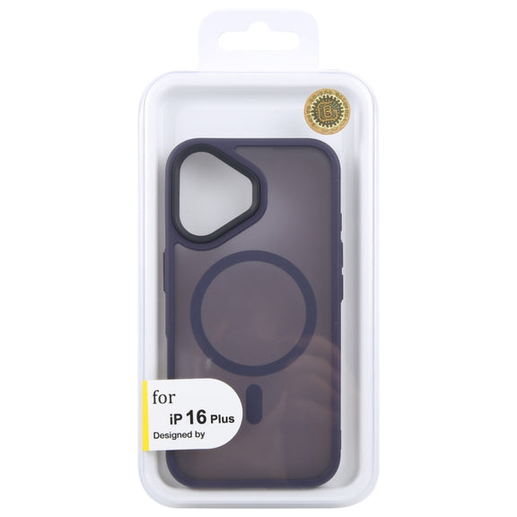 For iPhone 16 Plus GEBEI Skin Feel MagSafe Magnetic Phone Case(Purple)
