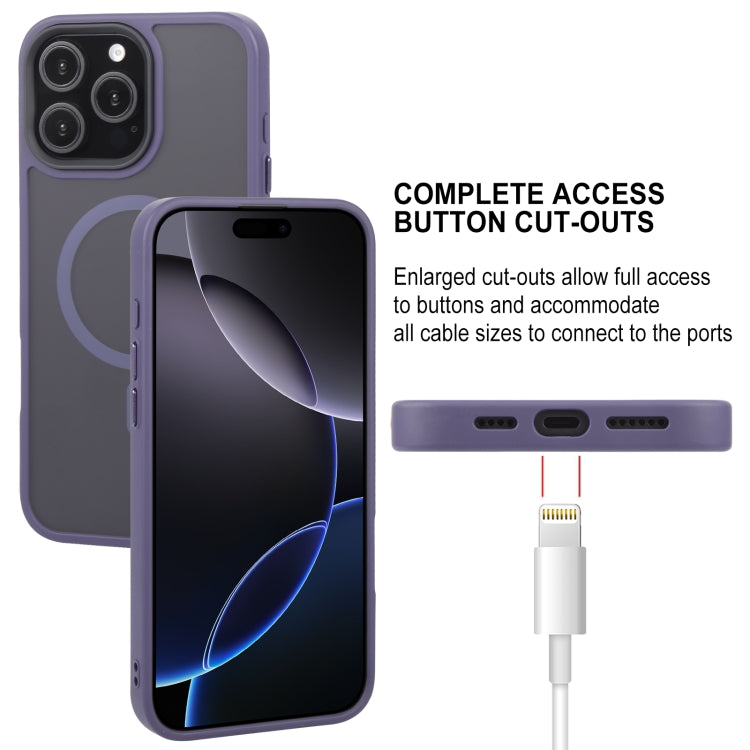 For iPhone 16 Pro Max GEBEI Skin Feel MagSafe Magnetic Phone Case(Purple) - free shipping - PMC Jewellery - Order now!