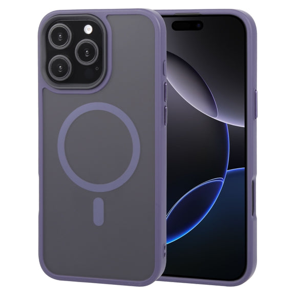 For iPhone 16 Pro Max GEBEI Skin Feel MagSafe Magnetic Phone Case(Purple)