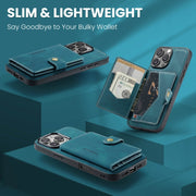 For iPhone 16 Pro Max JEEHOOD J01 Retro Magnetic Detachable Wallet Phone Case(Blue)