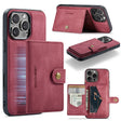 For iPhone 16 Pro Max JEEHOOD J01 Retro Magnetic Detachable Wallet Phone Case(Red) - free shipping - PMC TechLife - Order now!
