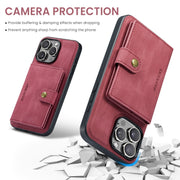 For iPhone 16 Pro Max JEEHOOD J01 Retro Magnetic Detachable Wallet Phone Case(Red)