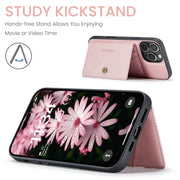 For iPhone 16 Pro Max JEEHOOD J01 Retro Magnetic Detachable Wallet Phone Case(Pink)