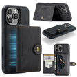 For iPhone 16 Pro JEEHOOD J01 Retro Magnetic Detachable Wallet Phone Case(Black) - free shipping - PMC TechLife - Order now!