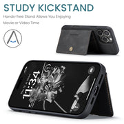 For iPhone 16 Pro JEEHOOD J01 Retro Magnetic Detachable Wallet Phone Case(Black)