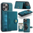 For iPhone 16 Pro JEEHOOD J01 Retro Magnetic Detachable Wallet Phone Case(Blue) - free shipping - PMC TechLife - Order now!