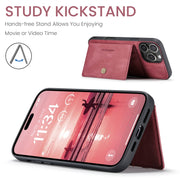 For iPhone 16 Pro JEEHOOD J01 Retro Magnetic Detachable Wallet Phone Case(Red)