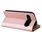 For Google Pixel 9 / 9 Pro Crossbody Zipper Wallet Rhombus Leather Phone Case(Rose Gold)