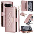 For Google Pixel 8 Pro Crossbody Zipper Wallet Rhombus Leather Phone Case(Rose Gold) - free shipping - PMC TechLife - Order now!
