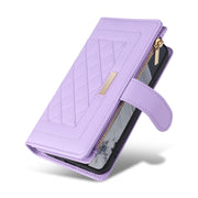 For Google Pixel 8 Pro Crossbody Zipper Wallet Rhombus Leather Phone Case(Purple)