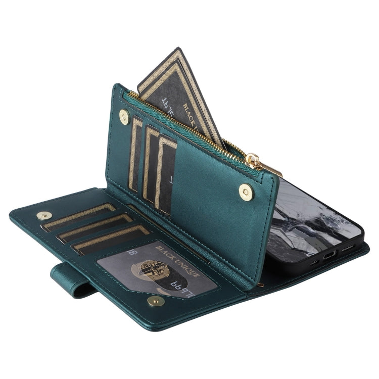For Google Pixel 8 Pro Crossbody Zipper Wallet Rhombus Leather Phone Case(Green) - Google Cases by PMC TechLife | Online Shopping South Africa | PMC TechLife | Buy Now Pay Later Mobicred