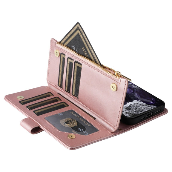 For Google Pixel 8 Crossbody Zipper Wallet Rhombus Leather Phone Case(Rose Gold)