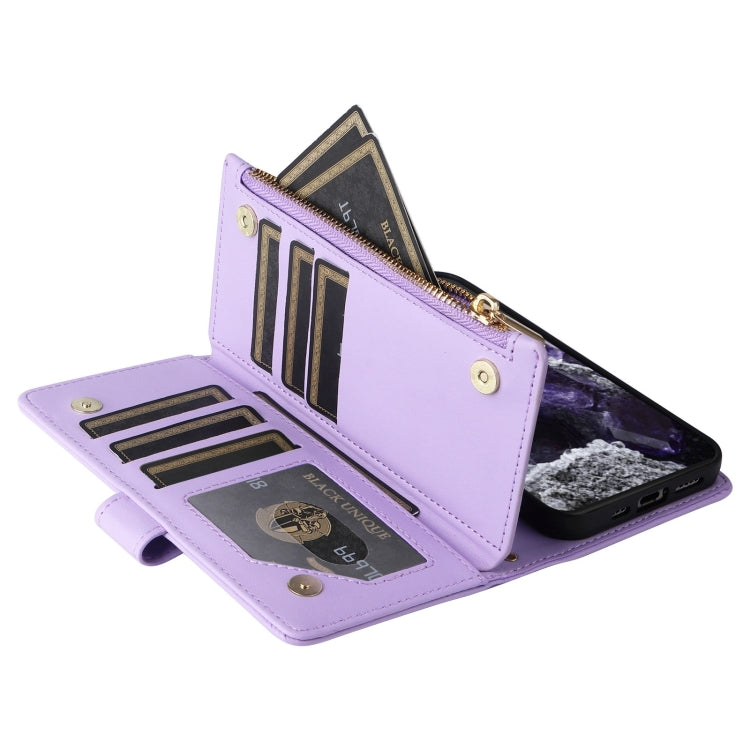 For Google Pixel 8 Crossbody Zipper Wallet Rhombus Leather Phone Case(Purple) - Google Cases by PMC TechLife | Online Shopping South Africa | PMC TechLife | Buy Now Pay Later Mobicred