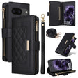 For Google Pixel 8 Crossbody Zipper Wallet Rhombus Leather Phone Case(Black) - Google Cases by PMC TechLife | Online Shopping South Africa | PMC TechLife | Buy Now Pay Later Mobicred