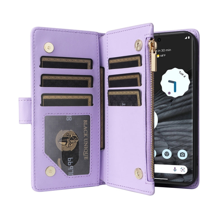 For Google Pixel 7 Crossbody Zipper Wallet Rhombus Leather Phone Case(Purple) - free shipping - PMC TechLife - Order now!