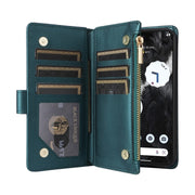 For Google Pixel 7 Pro Crossbody Zipper Wallet Rhombus Leather Phone Case(Green)